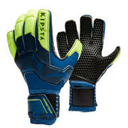 Kids Football Goalkeeper Gloves F500 - Blue/Yellow