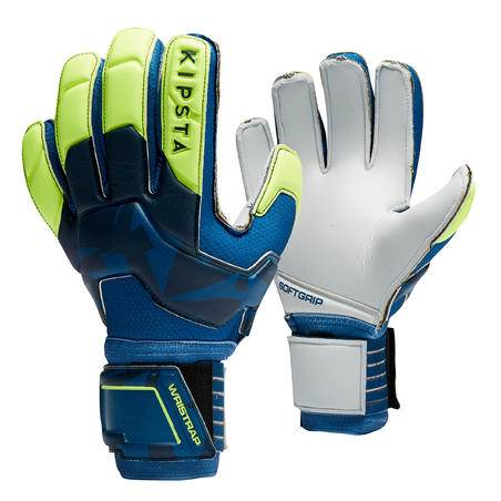 Воротарські рукавички F500 для футболу, для дорослих - Сині/Жовті