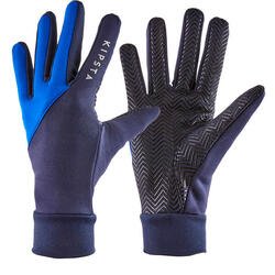 Guantes térmicos de fútbol niños kipsta keepdry 500 azul