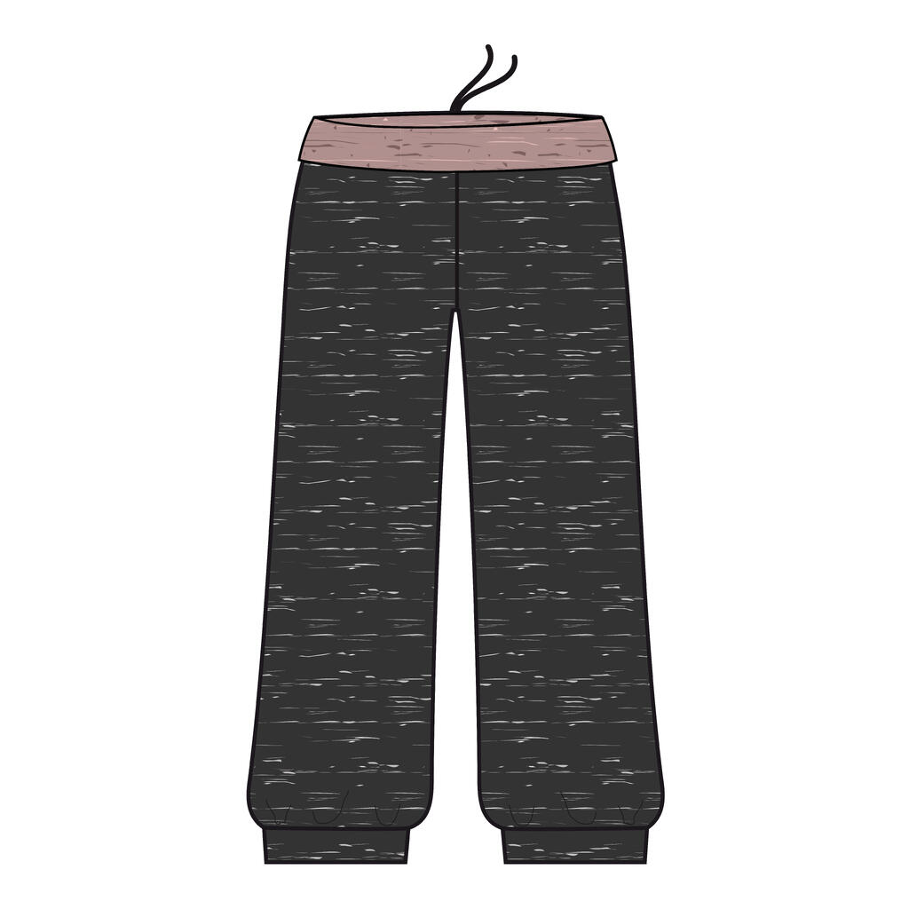 Women's Cotton Yoga Cropped Bottoms - Grey/Pink