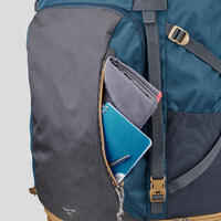 Men's Trekking Travel Backpack 70 Litres - TRAVEL 500 Blue