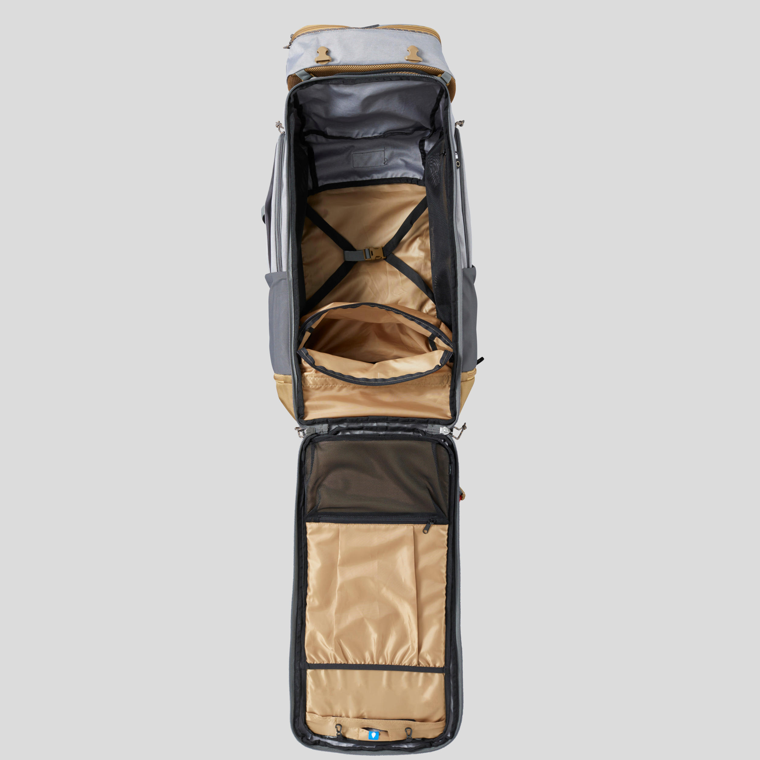 MOCHILA DE TREKKING Y MONTAÑA TRAVEL500 70 LITROS GRIS - Decathlon
