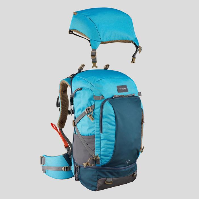 Backpacking Rucksack Travel 500 50 Liter abschließbar Damen blau