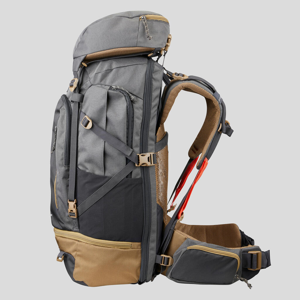 Reiserucksack Herren Backpacking - Travel 500 - 50 L Easyfit grau