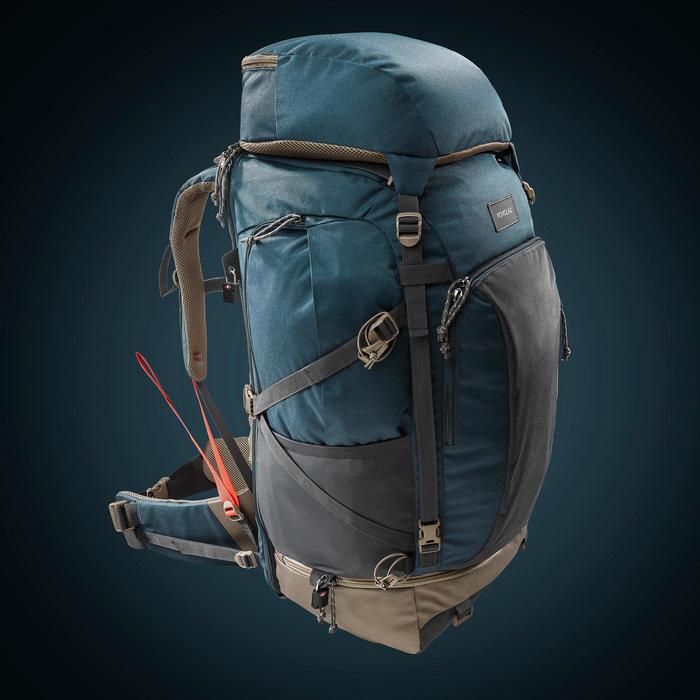 Backpacking Rucksack Travel 500 70 Liter abschließbar Herren blau Forclaz DECATHLON
