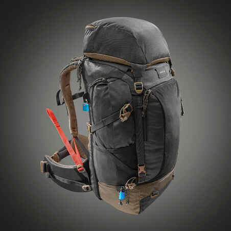 Men's Trekking Travel Backpack 50 Litres TRAVEL 500 Grey