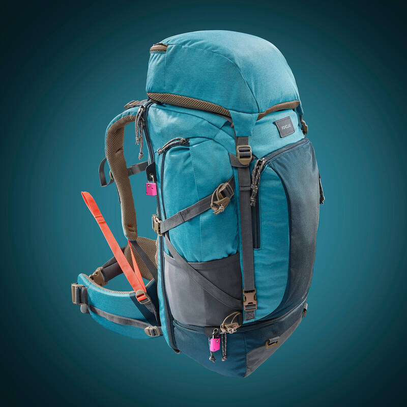 Morral de 50 litros trekking de viaje para Mujer Forclaz Travel 500 azul -  Decathlon