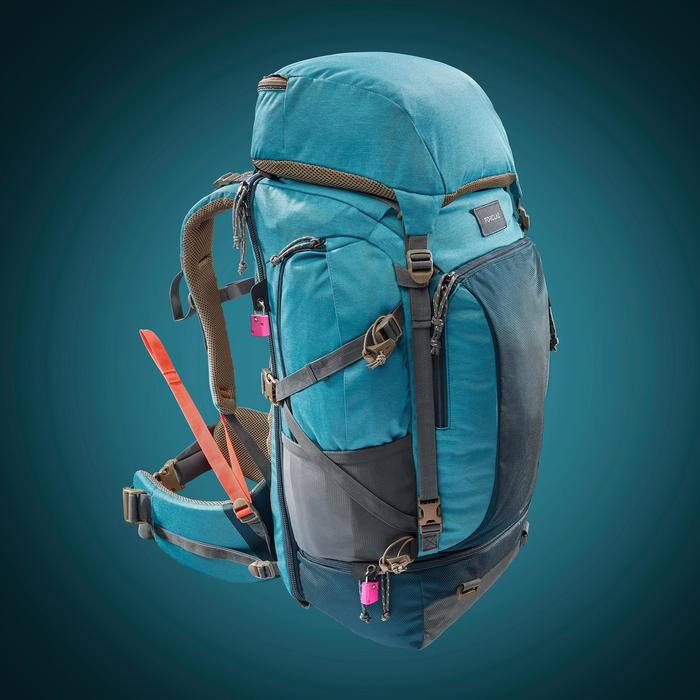 Backpacking Rucksack Travel 500 50 Liter abschließbar Damen blau