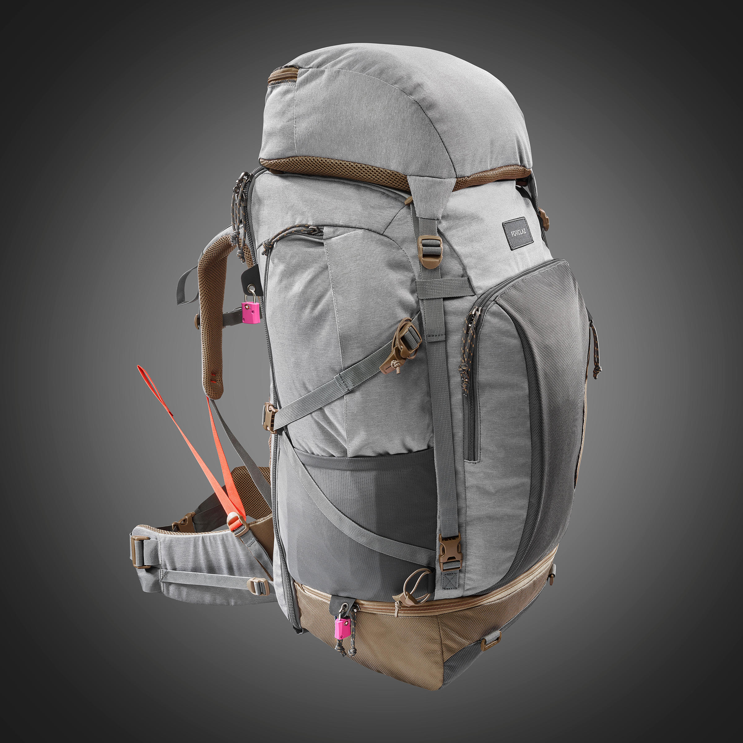 Maleta de trekking de viaje, Forclaz, 70 Litros, para mujer - Gris -  Decathlon