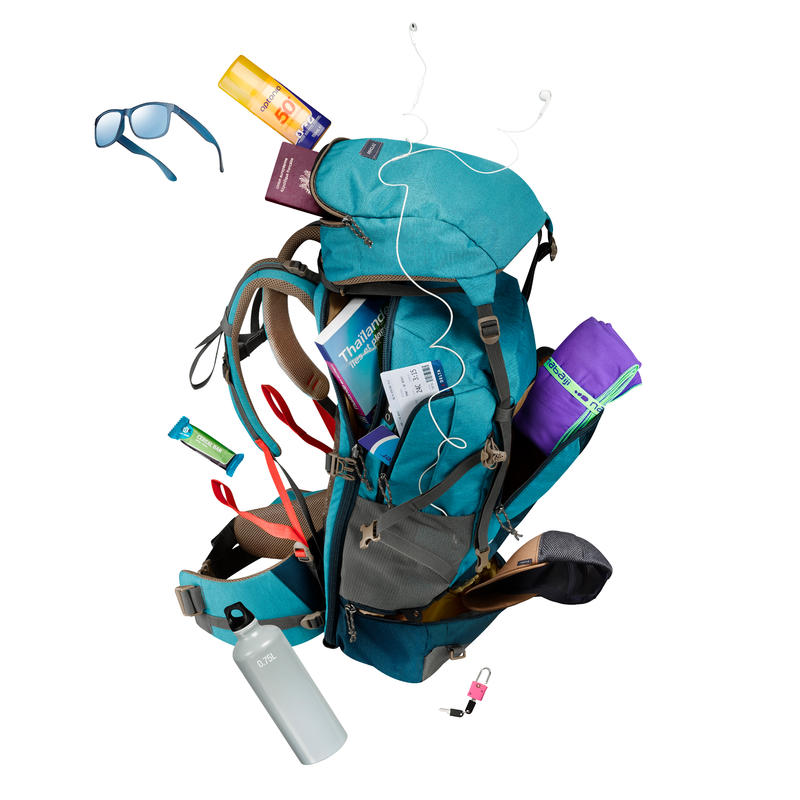 Travel 500 Women's Trekking 50L Backpack with Padlock - Blue Travel 500 Women's Trekking 50L Backpack with Padlock - Blue