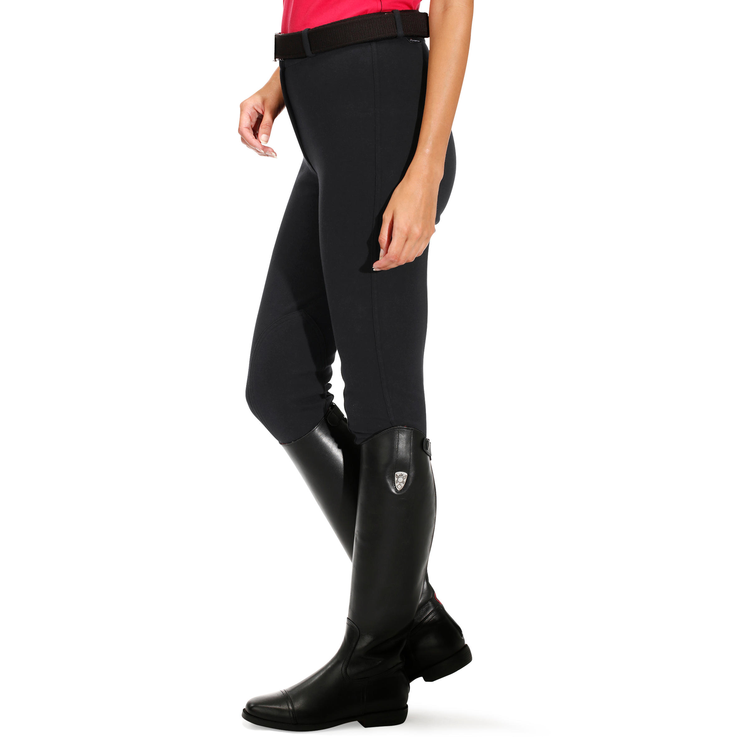 BR100 Women's Horse Riding Jodhpurs - Black 6/15