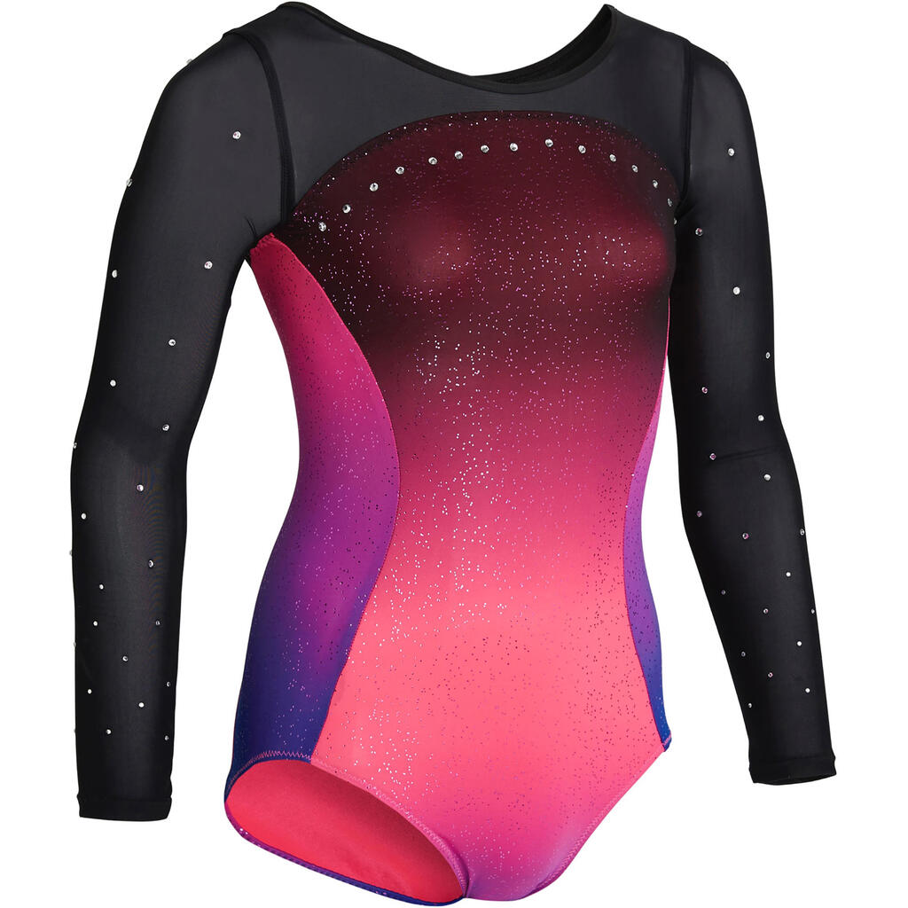 900 Artistic Gymnastics Long-Sleeved Leotard  - Blue/Turquoise