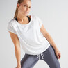 Women Sports Gym T-shirt Loose Fit - White