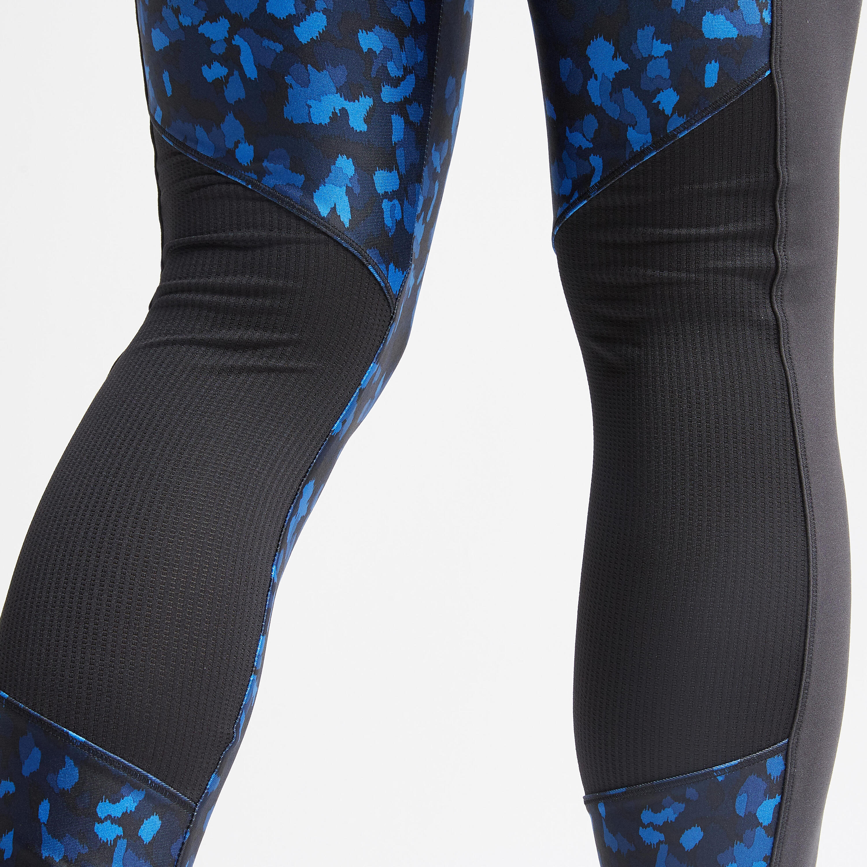 Women's Printed Fitness Cardio Training Leggings 120 - Blue / Black 5/6