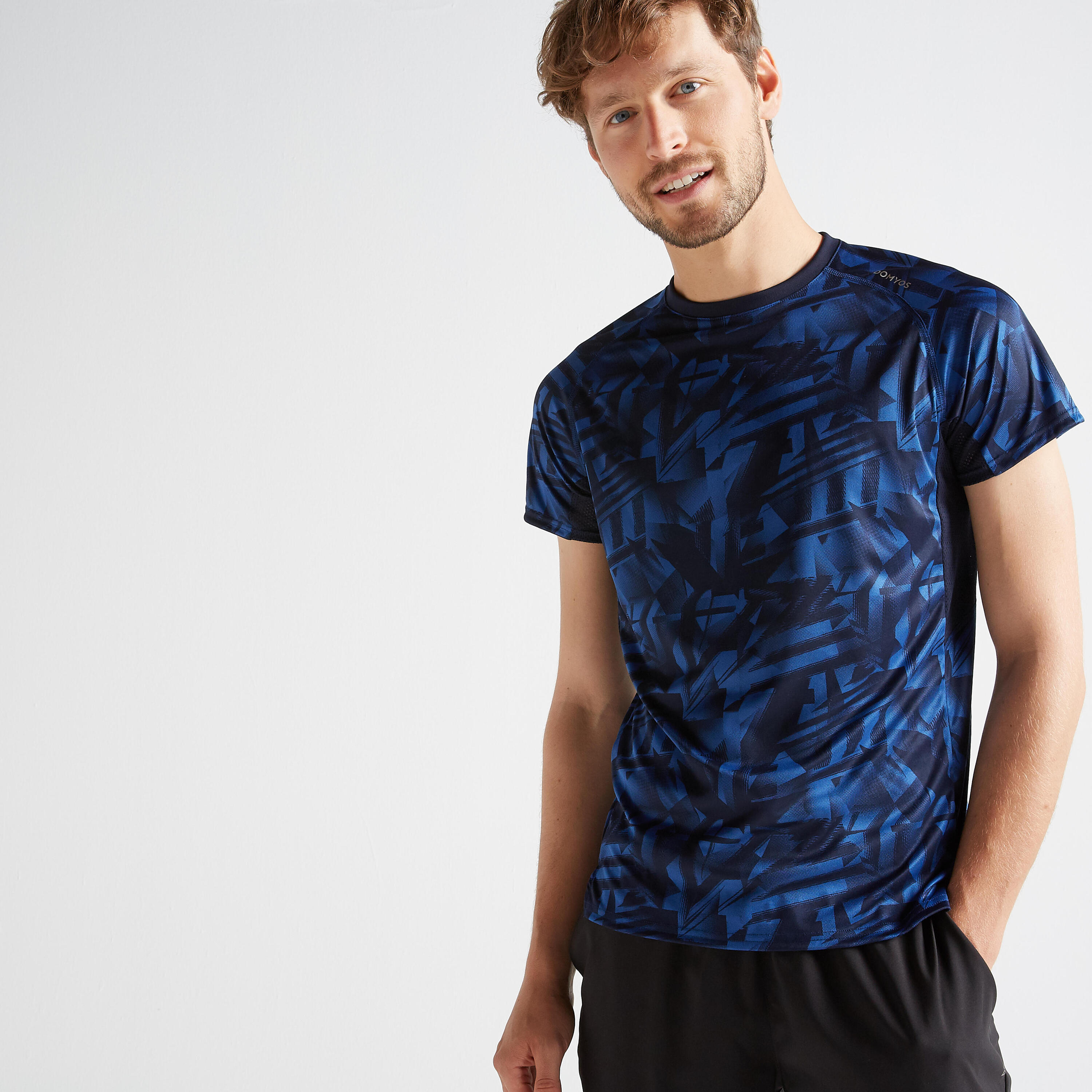 Men's Fitness Cardio Training T-Shirt 120 - Printed Blue 2/10