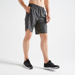 Men's Zip-Pocket Fitness Short With Mesh - Khaki