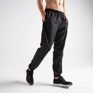 Men's Slim-Fit Breathable Quick-Dry Gym Trackpants, Joggers - Black
