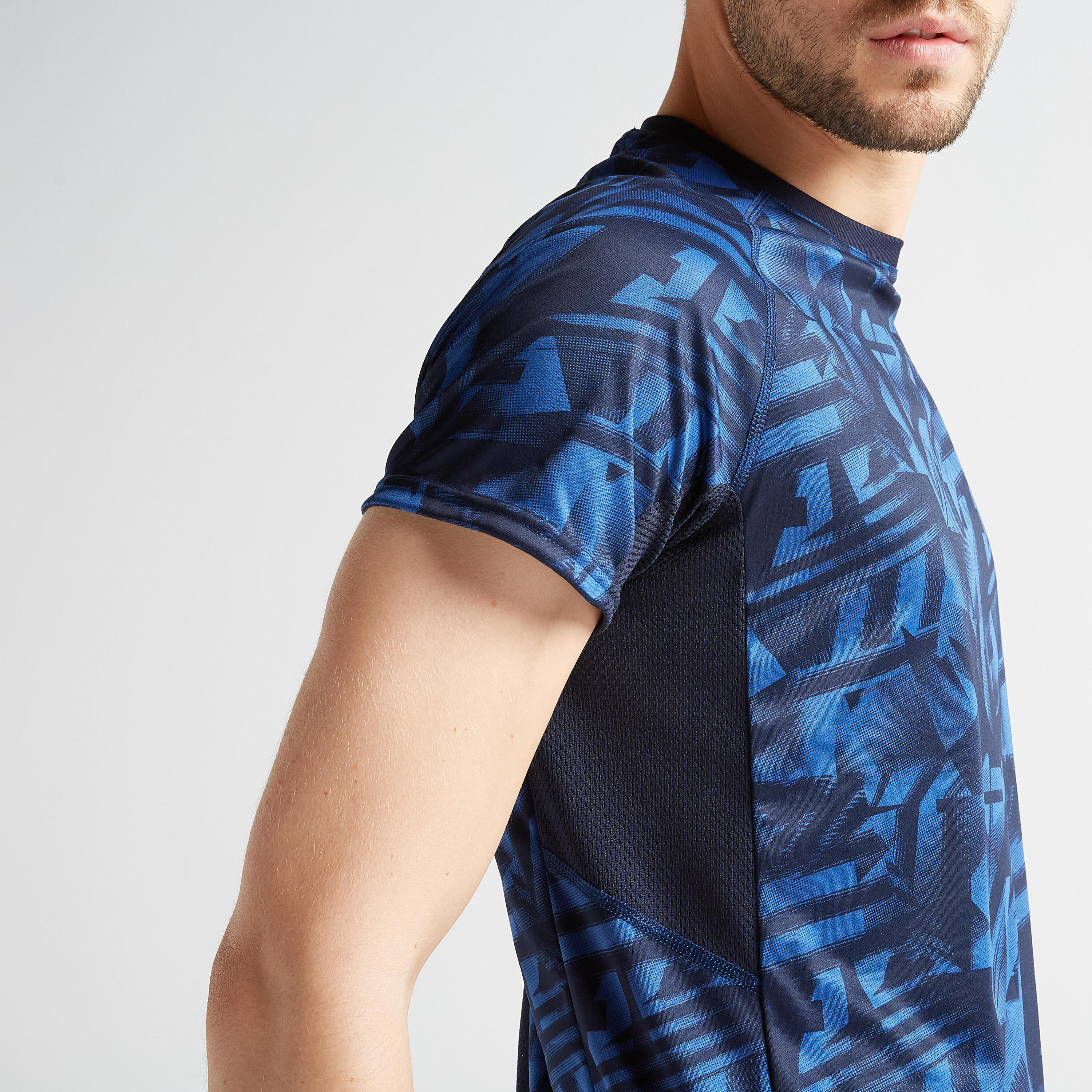 Men's Fitness Cardio Training T-Shirt 120 - Printed Blue 5/10