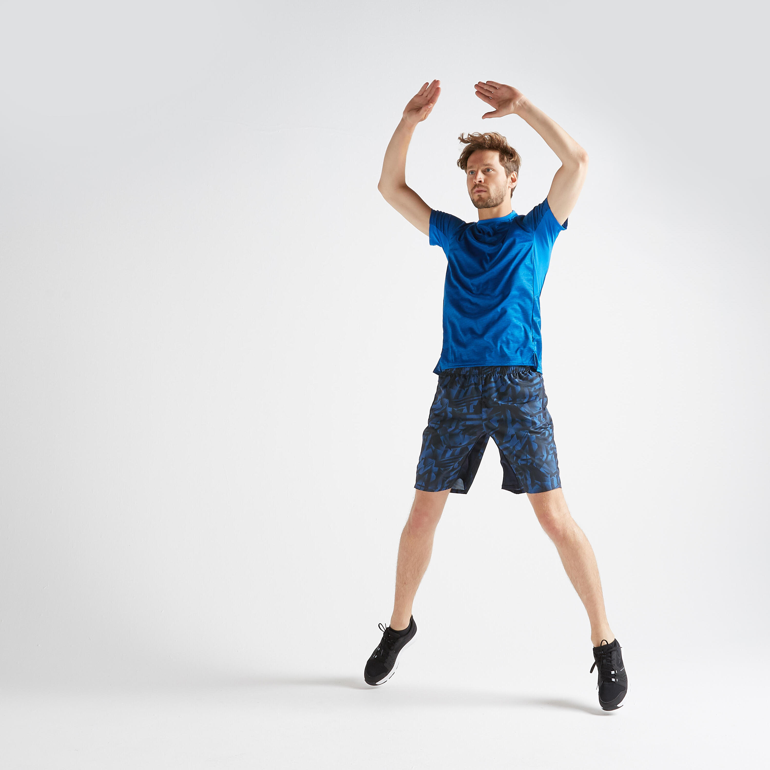 Men's Fitness Cardio Training T-Shirt 120 - Mottled Blue 2/8