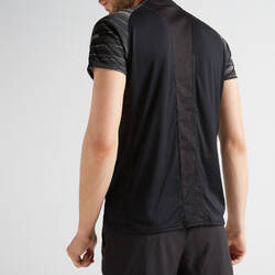 FTS 120 Fitness Cardio Training T-Shirt - Black/Sleeve Print