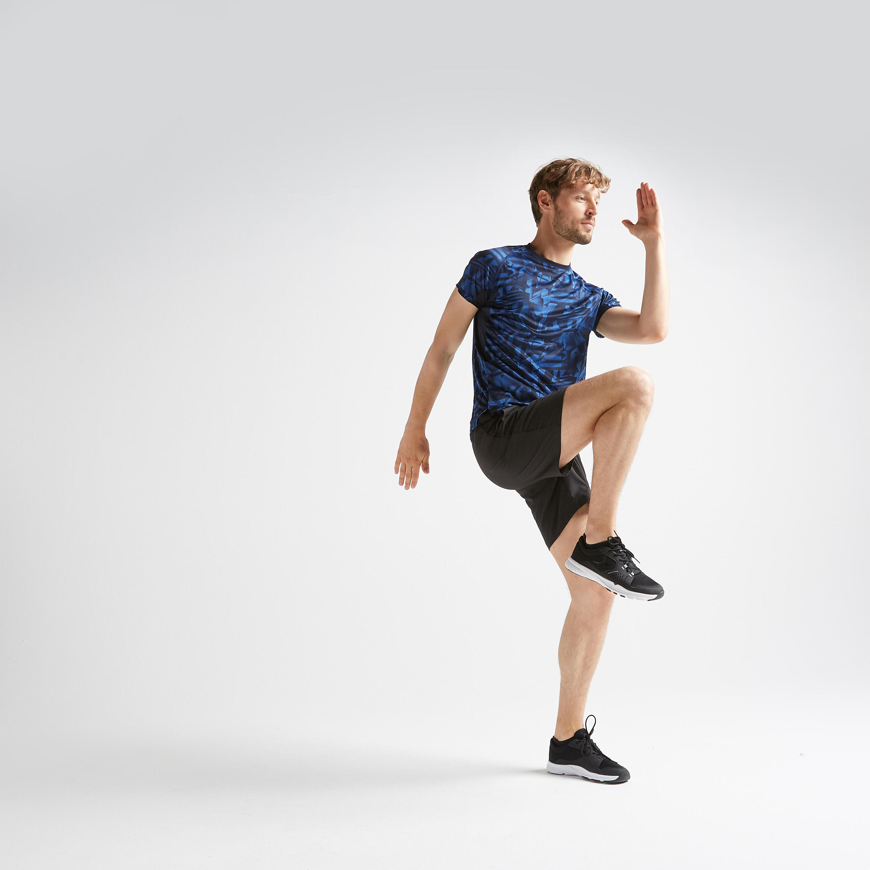 Men's Fitness Cardio Training T-Shirt 120 - Printed Blue 3/10