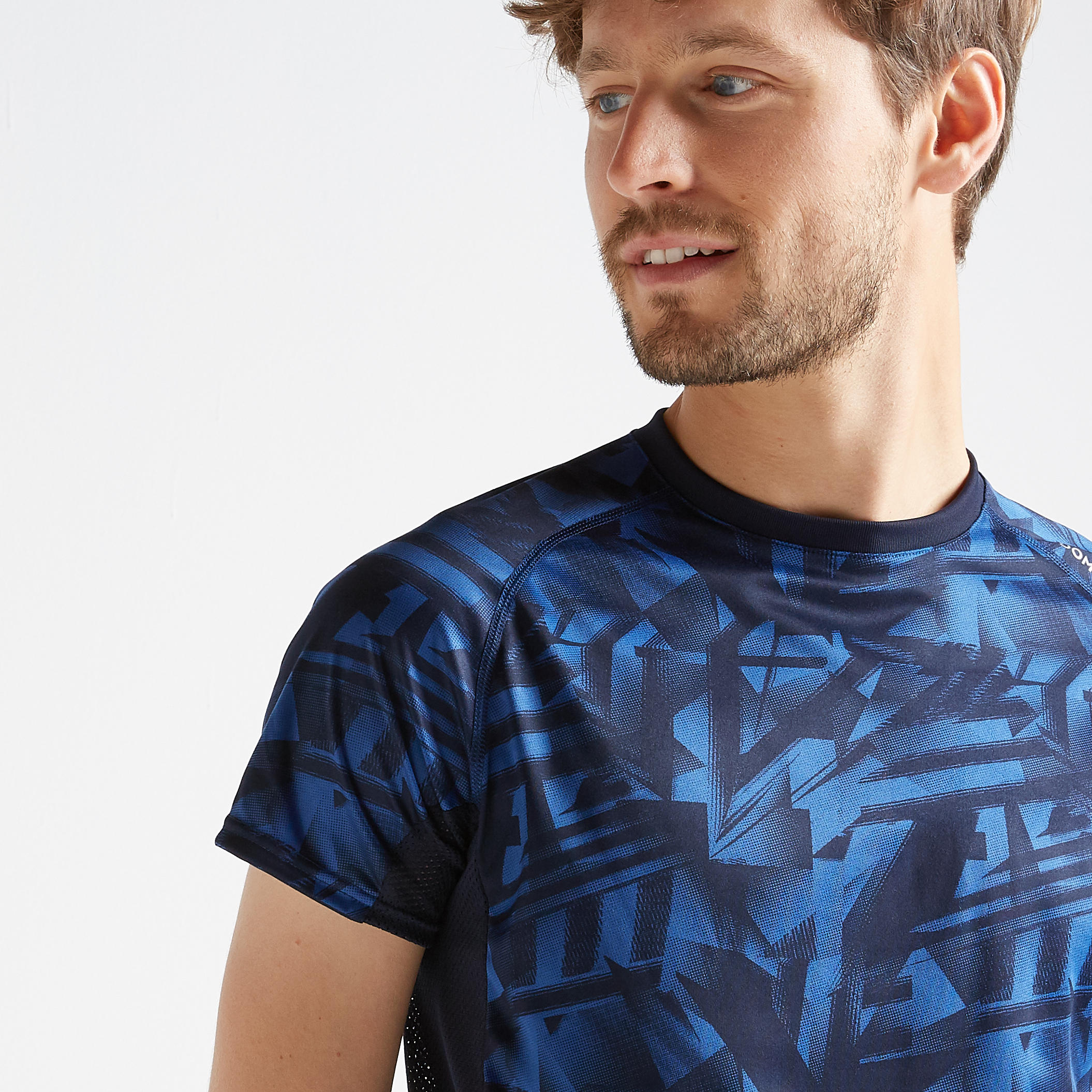 Men's Fitness Cardio Training T-Shirt 120 - Printed Blue 4/10