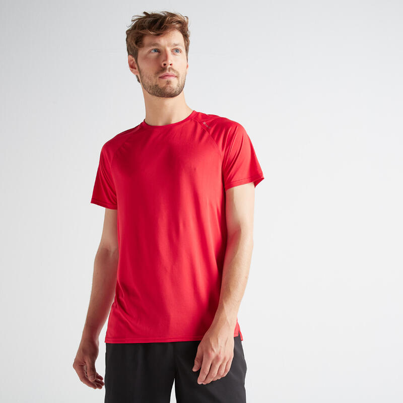 T-shirt fitness cardio training homme 100 rouge