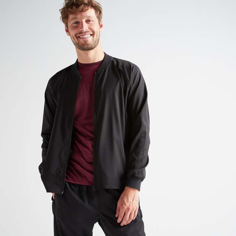 MAN FITNESS APPAREL New Collection - FVE 100 Jacket - Black DOMYOS - Men
