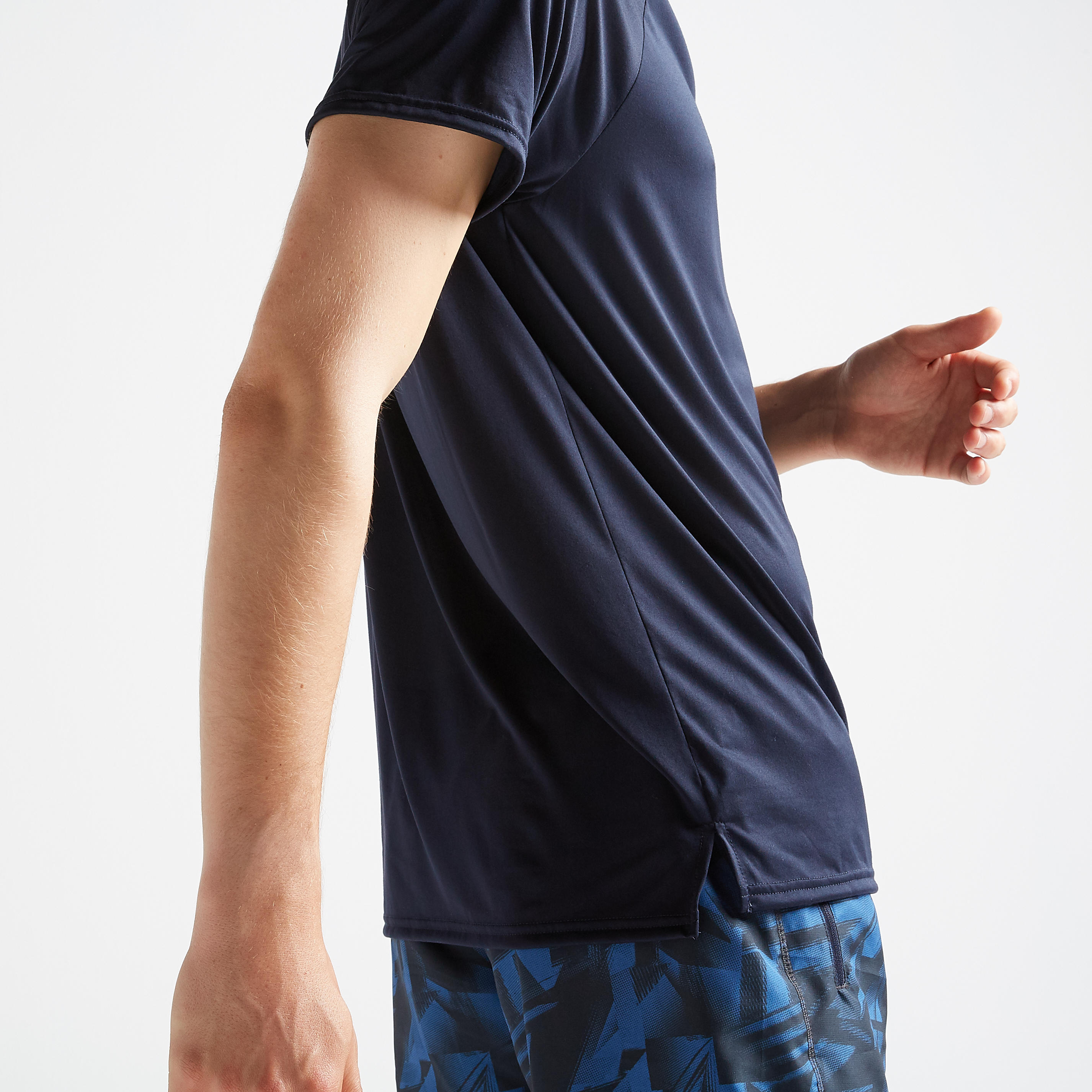 Men's Fitness Cardio Training T-Shirt 100 - Navy Blue 4/5