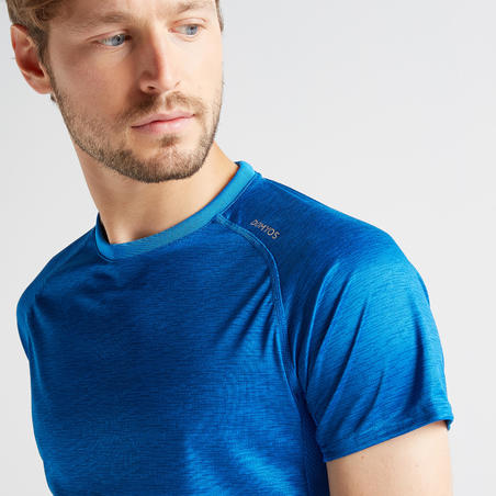 T-shirt fitness cardio training homme bleu chiné 120