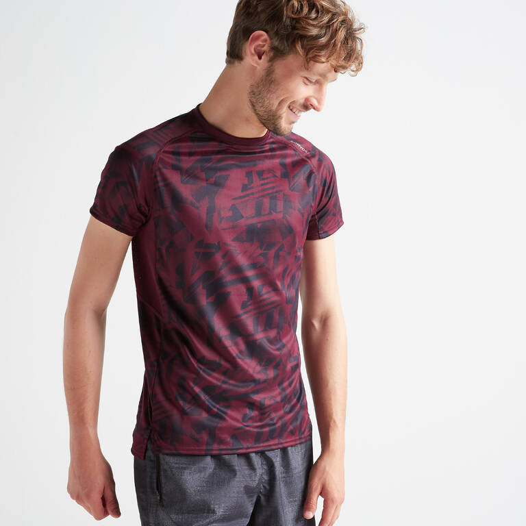 Men's Occasional Fitness T-Shirt - Mottled Burgundy