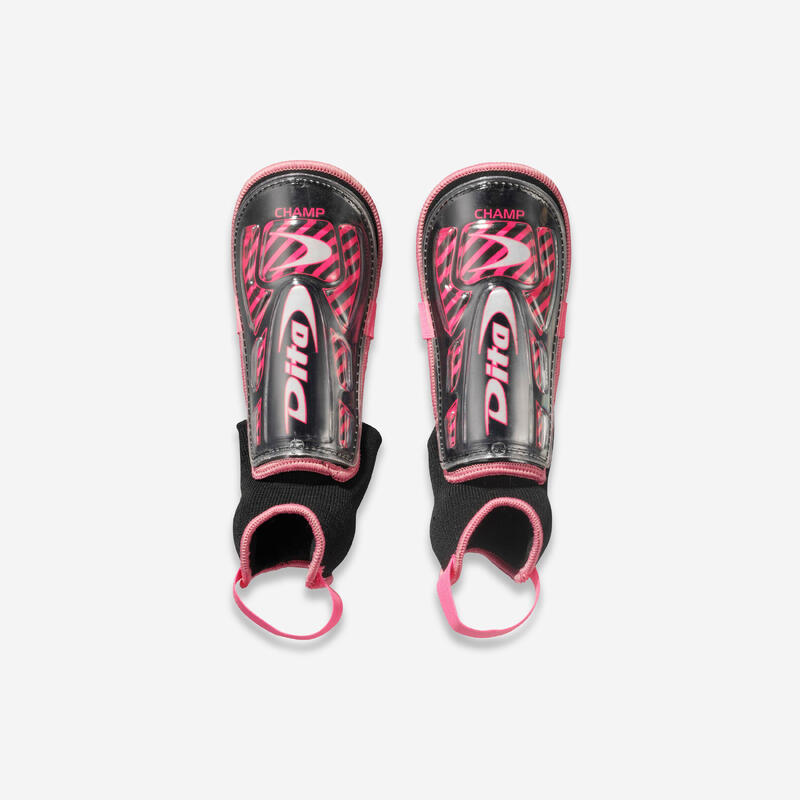 Espinilleras de hockey sobre hierba intensidad baja niños Champ rosa negro