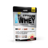Протеин со вкусом малина-белый шоколад 750 г 100% PLATINUM WHEY Vplab