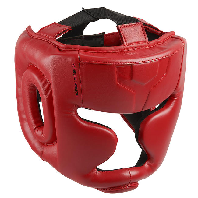 Kids' Full Face Boxing Headguard 500 Red