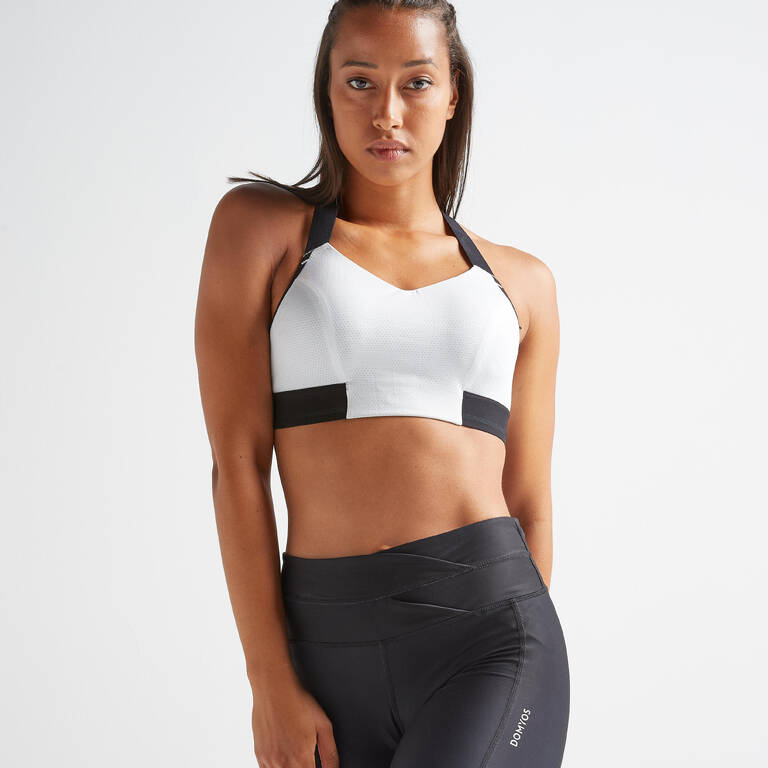 Women's Fitness Cardio Training Sports Bra 500 - White