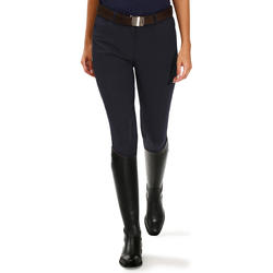 Pantalon équitation femme BR500 basanes marine