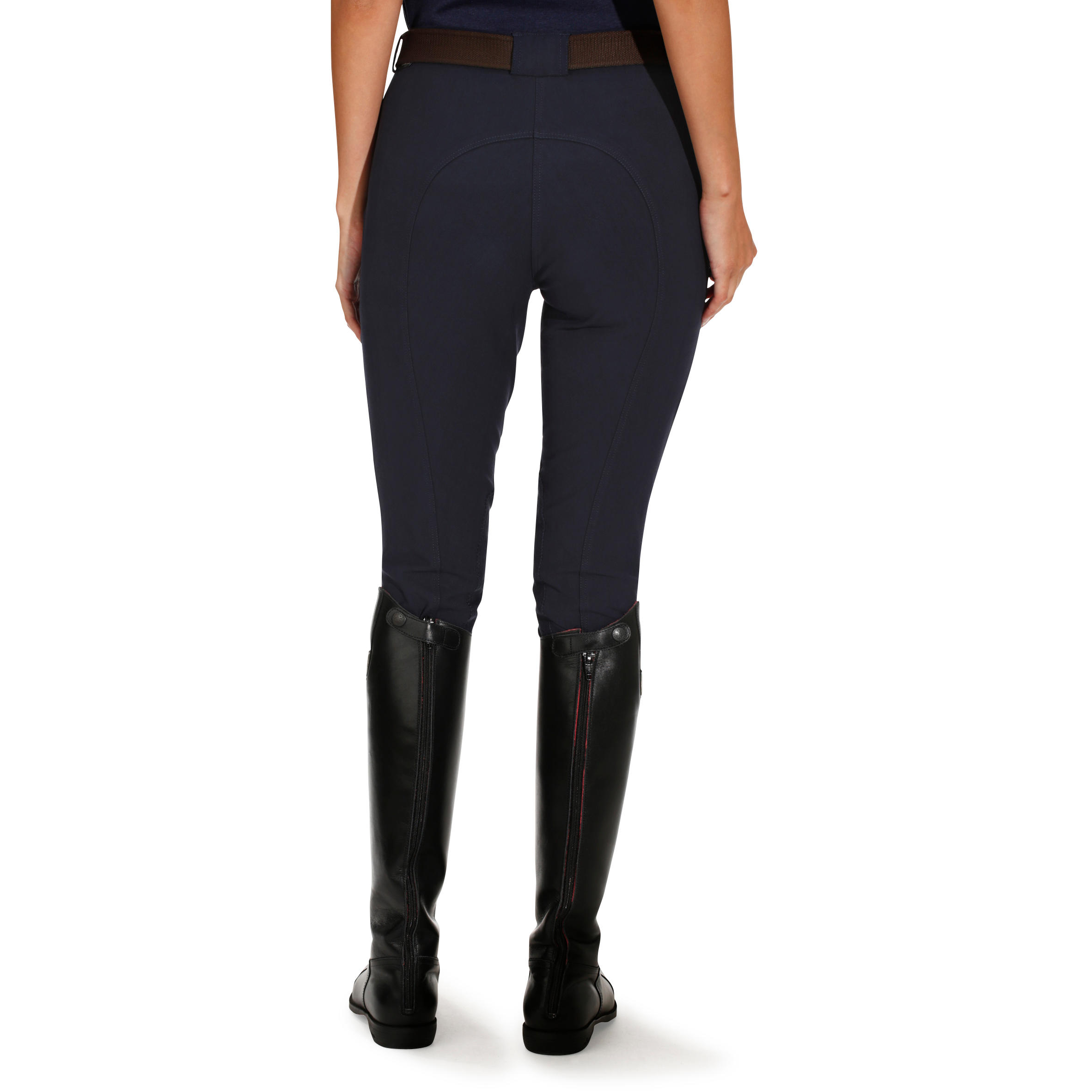 Pantalón equitación mujer BR500 badanas Azul marino  5/34