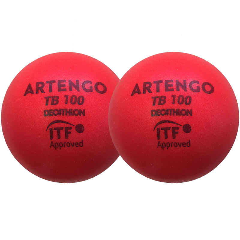 Tennisbälle TB100 Schaumstoff 2er-Pack 9 cm rot Tennisbälle TB100 Schaumstoff 2er-Pack 9 cm rot