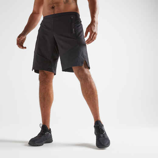 
      Short fitness cardio training homme noir 500
  