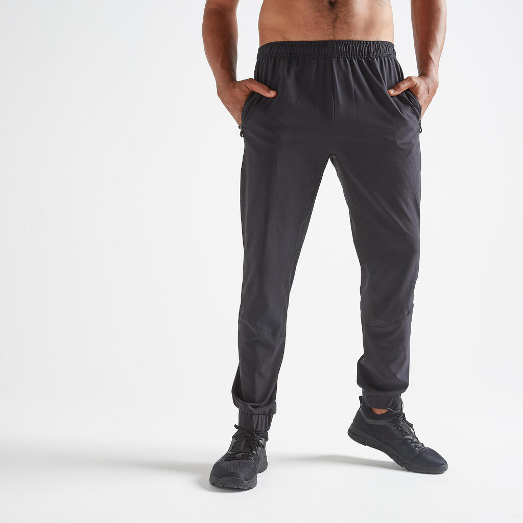 بنطلون لياقة بدنية جيد التهوية للرجال - Fit 500 أسود