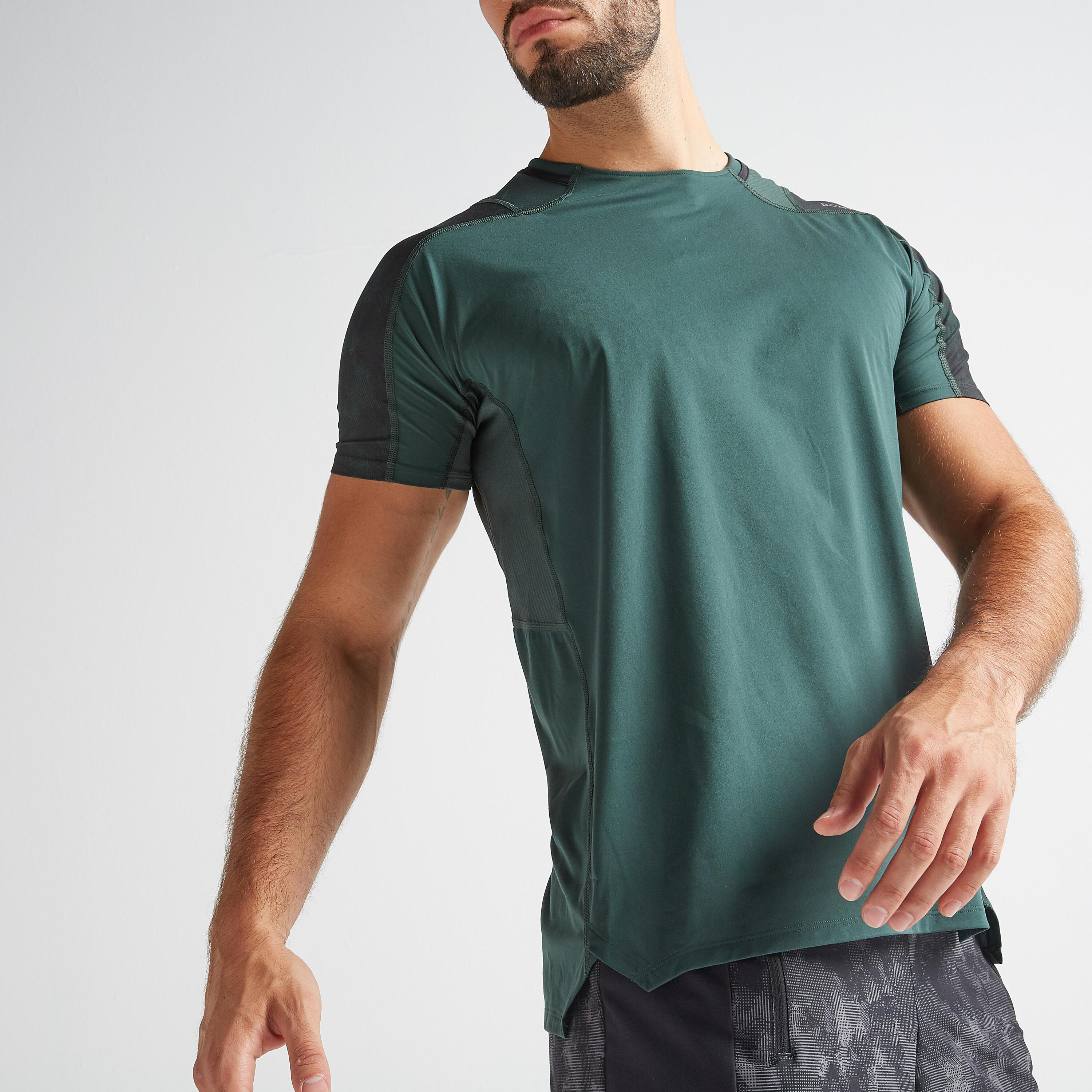 FTS 500 Fitness Cardio Training T-Shirt - Khaki/Green 4/8