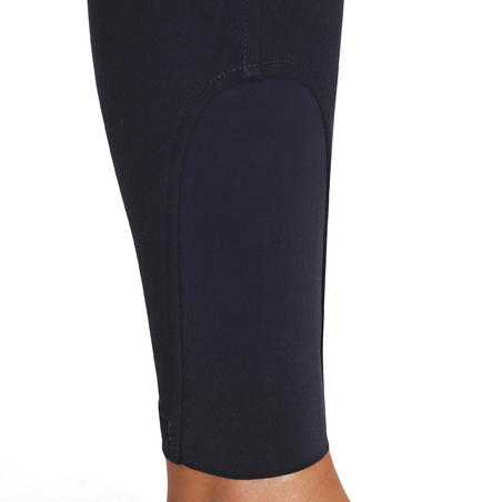 Pantalon équitation femme BR500 basanes marine