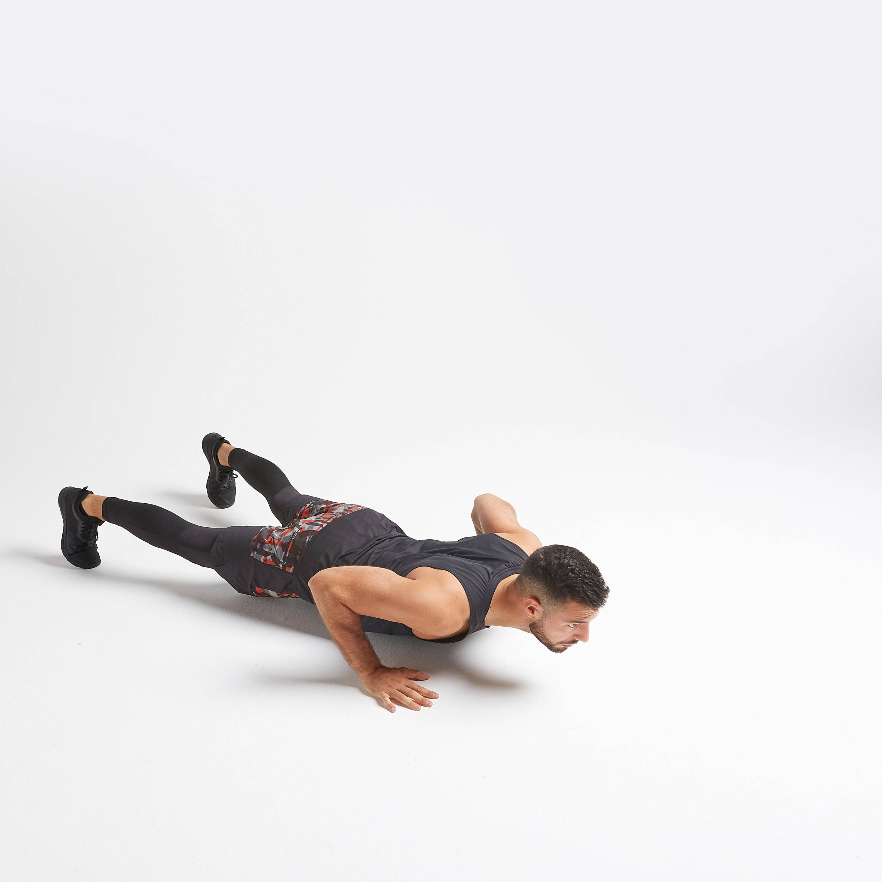 Men Gym Tights Polyester Skin-Fit Black -  2