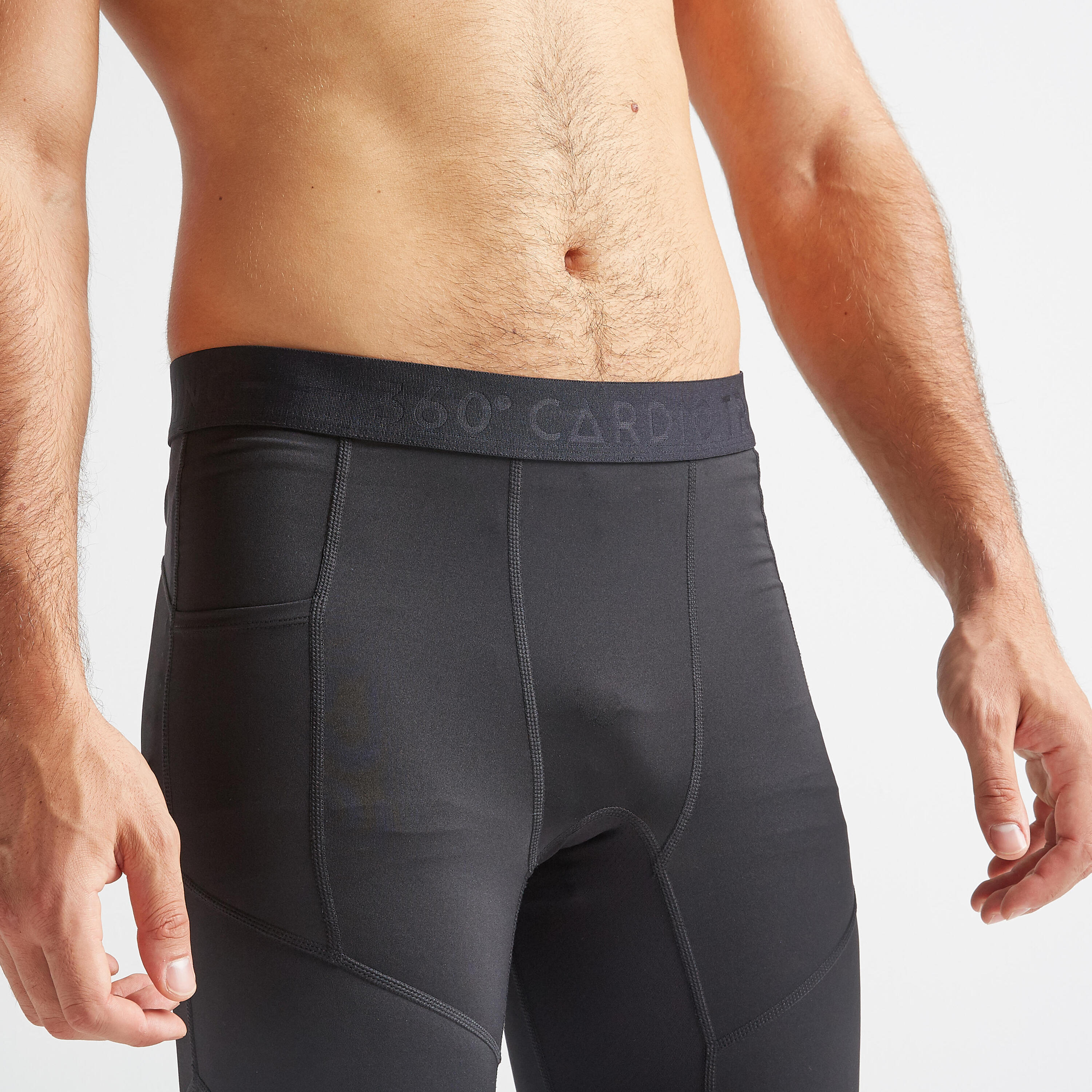 Men's Breathable Fitness Leggings - Black 3/5