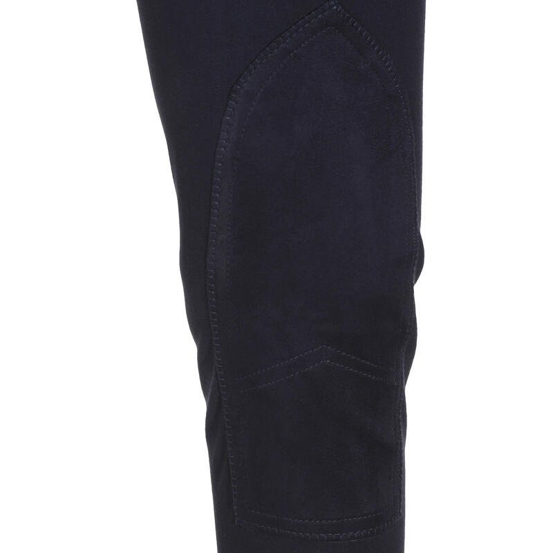 Pantalón equitación mujer BR500 badanas Azul marino 