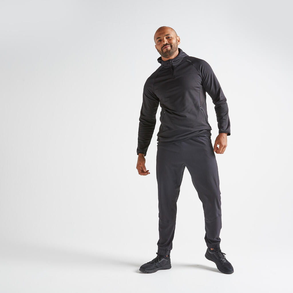 بنطلون لياقة بدنية جيد التهوية للرجال - Fit 500 أسود