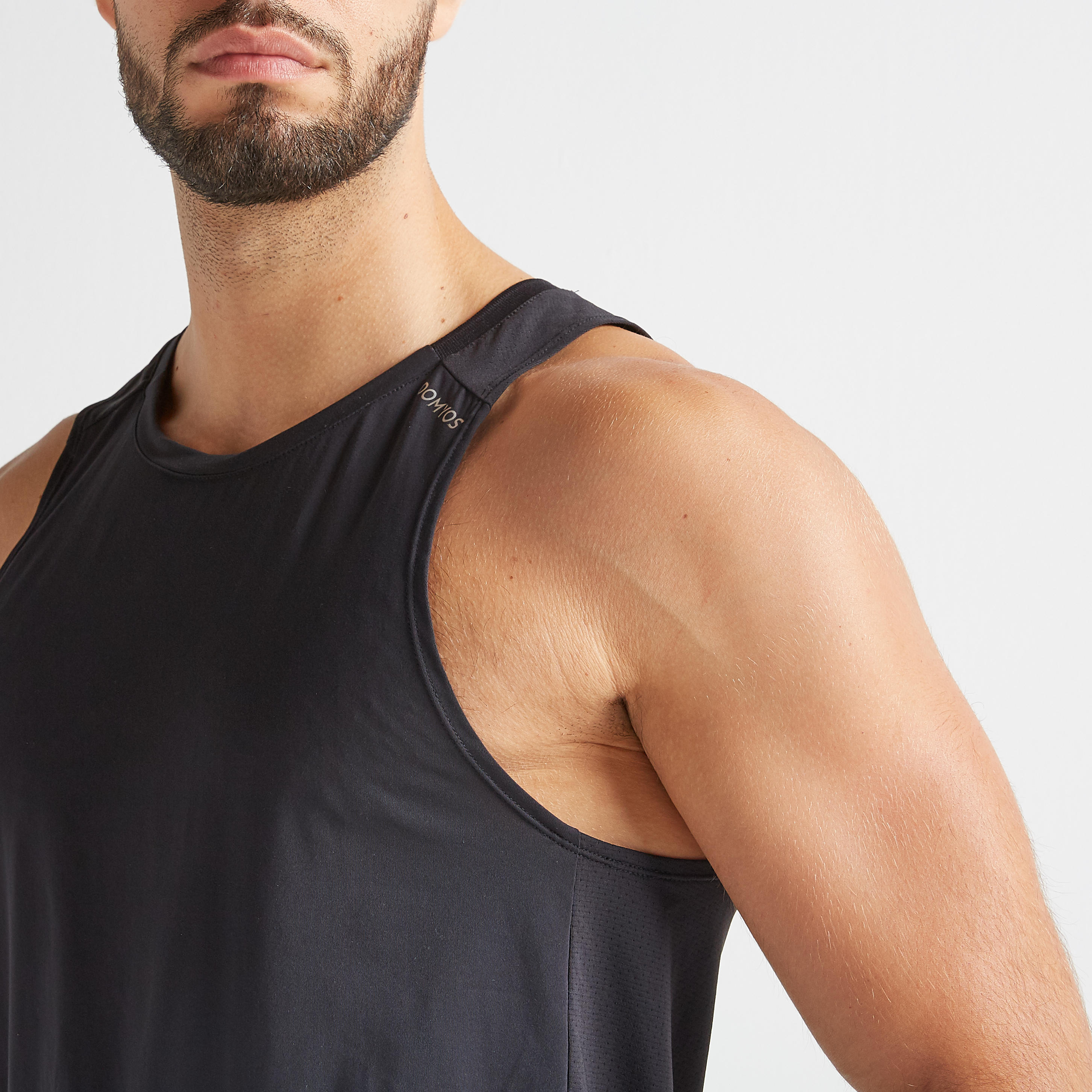 Men's Fitness Cardio Training Tank Top 500 - Black 5/8
