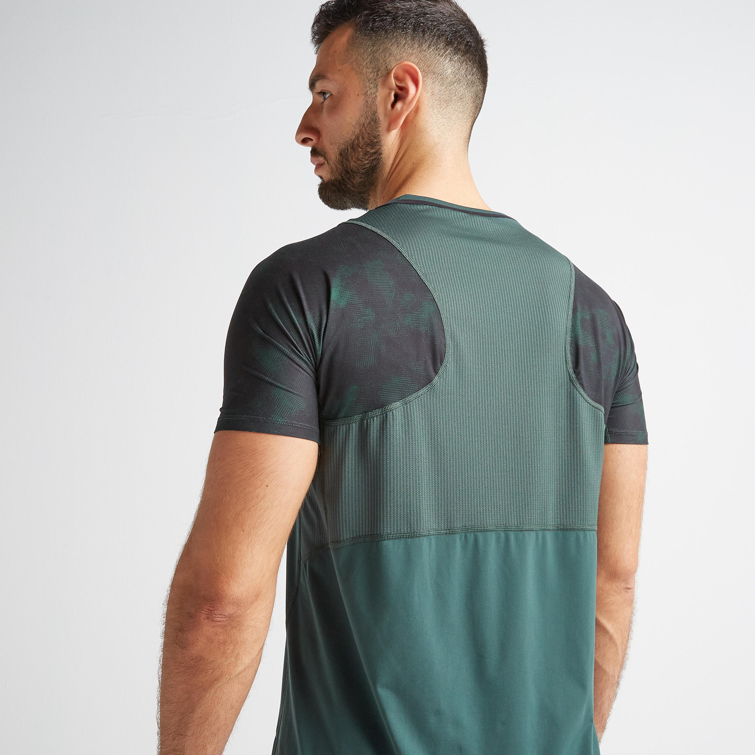 FTS 500 Fitness Cardio Training T-Shirt - Khaki/Green 5/8