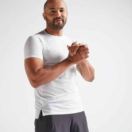 Fts 520 Fitness Cardio Training T Shirt White Decathlon