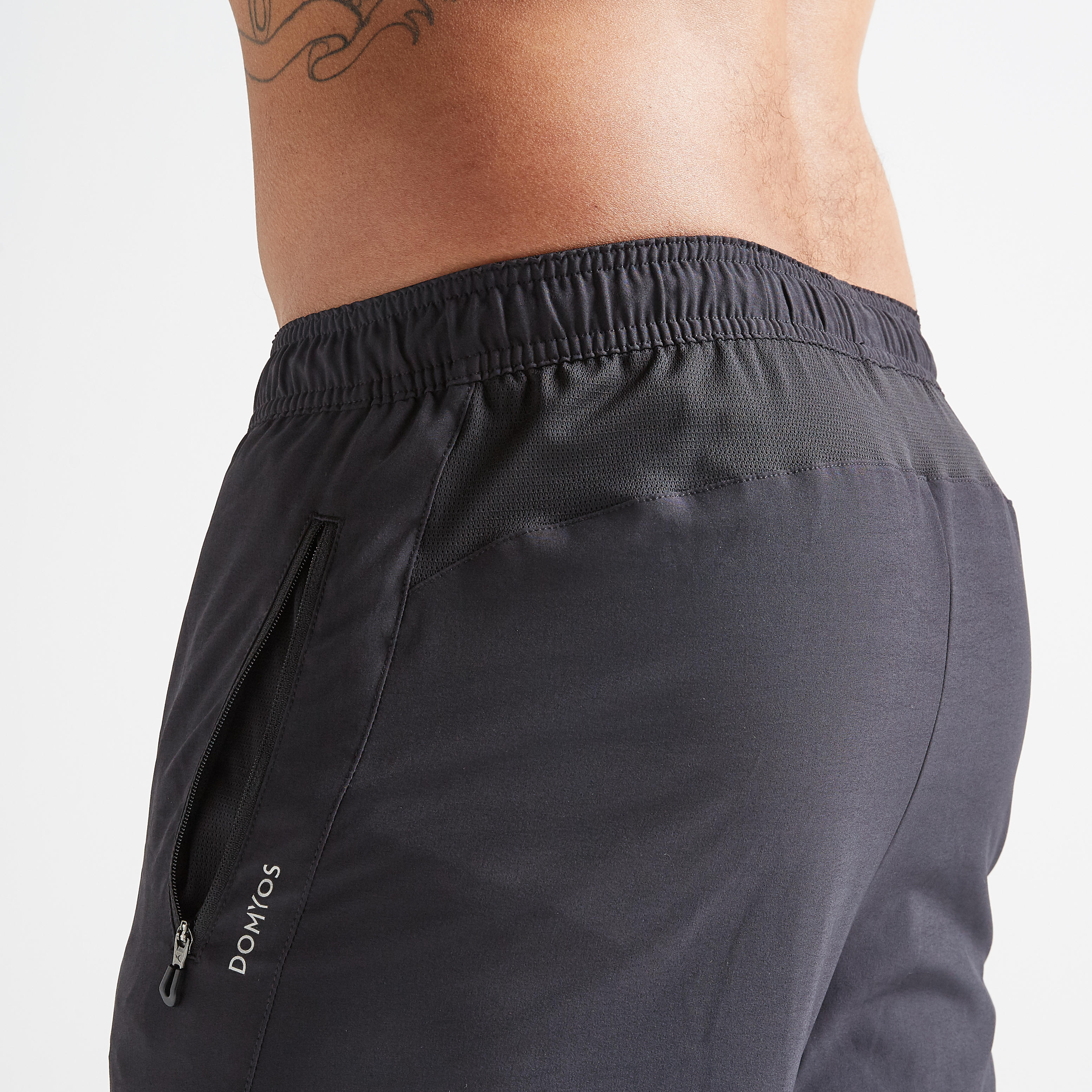 Men's Recycled Polyester Slim-Fit Gym Track Pants - Black - DecathlonB2B